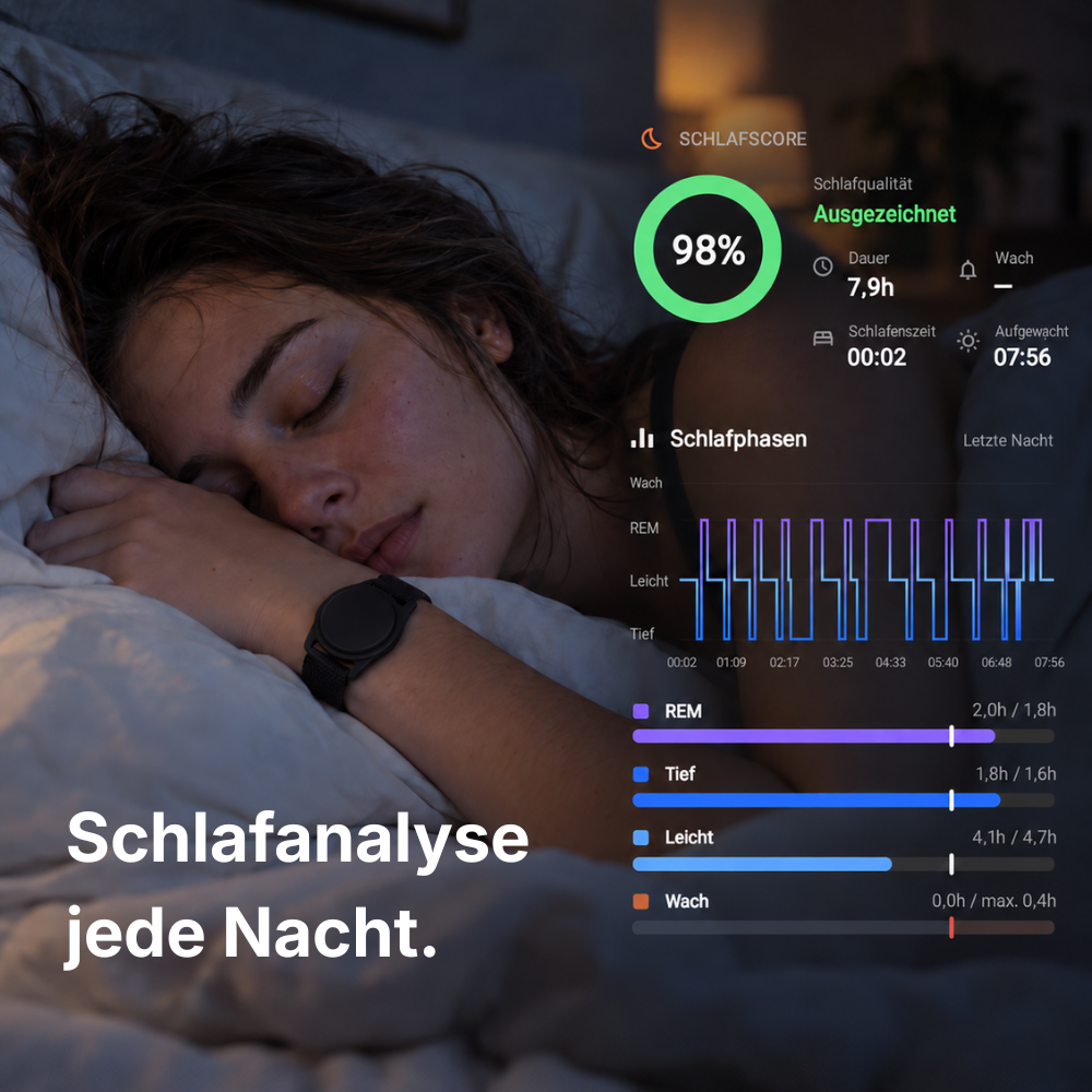 Schlaf tracken ohne Uhr. Das FitBand ist dabei.