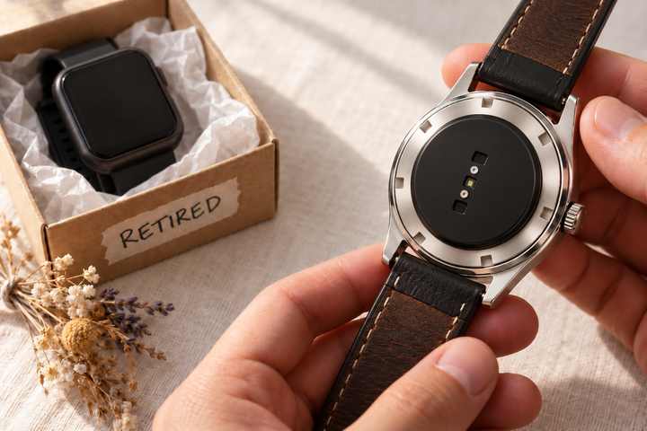 Azume One on the back of a classic wristwatch